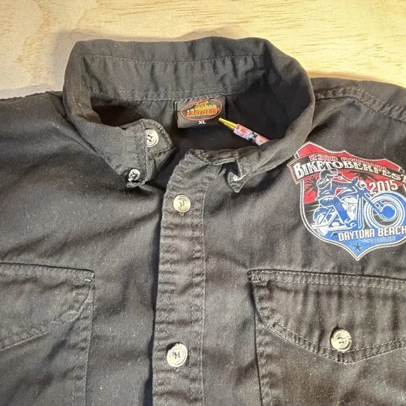 2015 Daytona Beach Biketoberfest Black Vest Motorcycles Riding Size XL - Picture 6 of 9